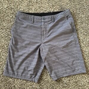 Valor Collective 9" Hybrid Shorts Gray Striped Men's Short Size 32